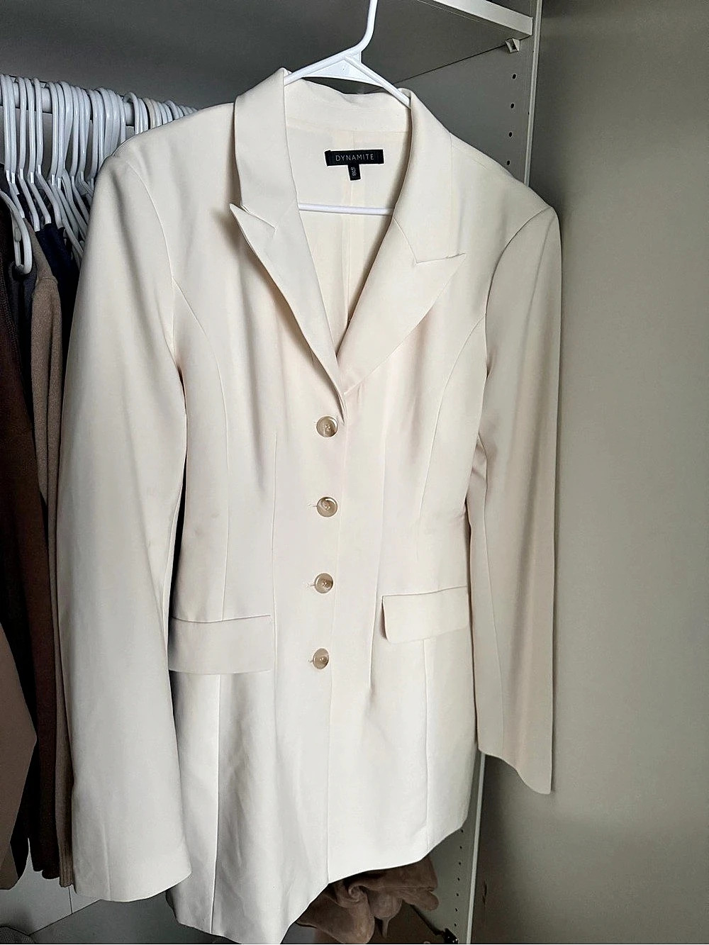 Dynamite White Button-Front Blazer dress Like New